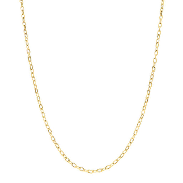 Collar eslabón cruzado en oro amarillo 18 kilates.