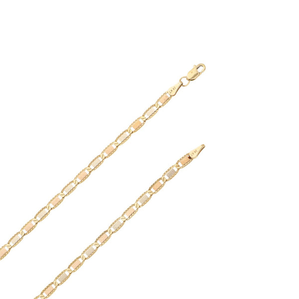 Collar eslabón nudo marino en oro tres tonos 14 kilates.