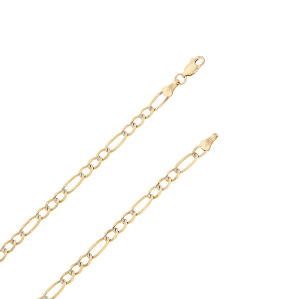 Collar de tres eslabones por uno platinado en oro amarillo 14 kilates.