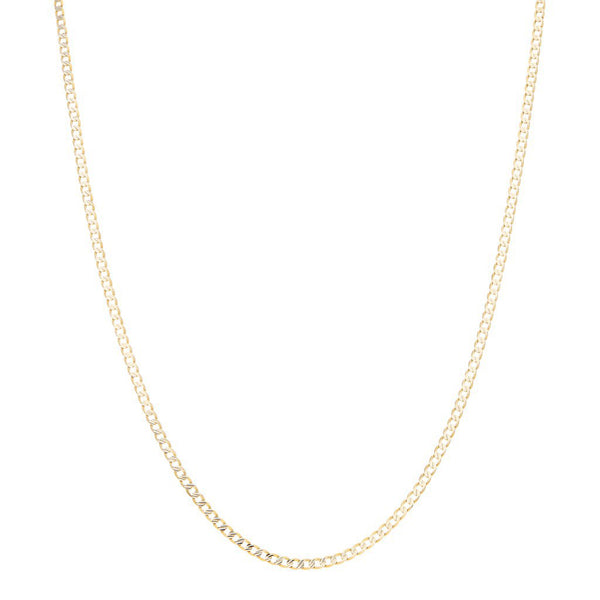 Gargantilla eslabón encontrado platinado en oro amarillo 14 kilates.