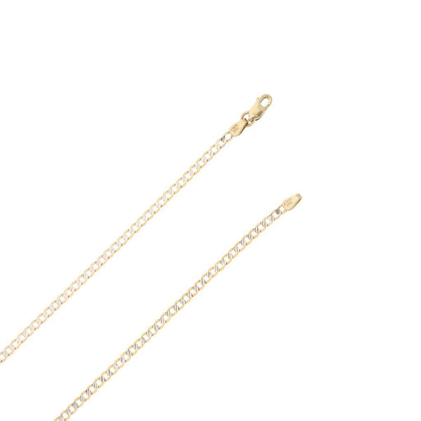 Gargantilla eslabón encontrado platinado en oro amarillo 14 kilates.