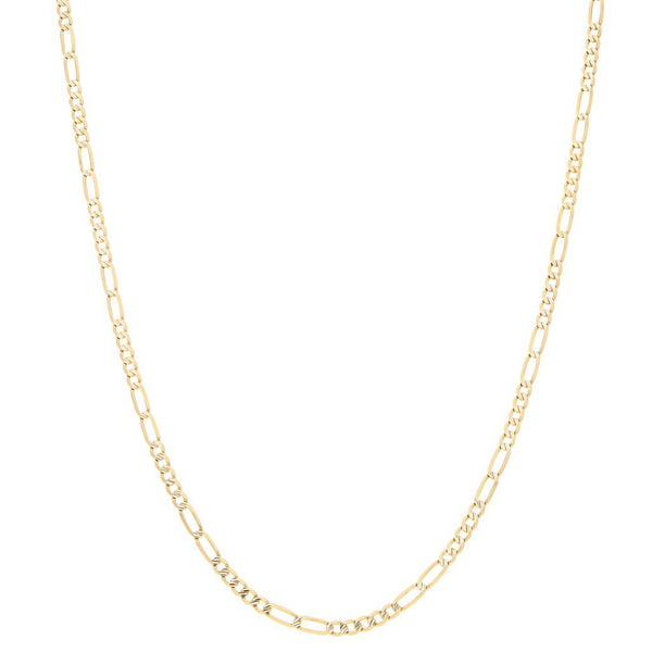 Collar de cinco eslabones por dos platinado en oro amarillo 14 kilates.