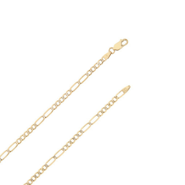 Collar de cinco eslabones por dos platinado en oro amarillo 14 kilates.