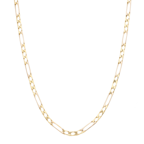 Collar de tres eslabones por uno en oro dos tonos 14 kilates.