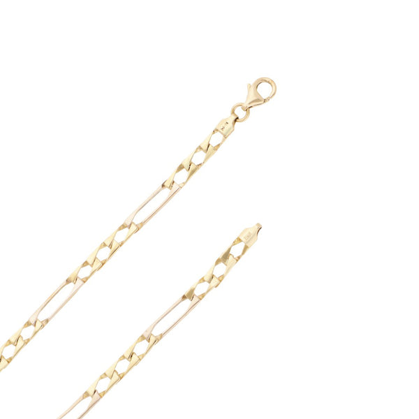Collar de tres eslabones por uno en oro dos tonos 14 kilates.
