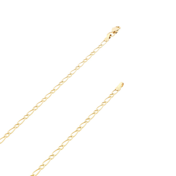 Collar eslabón combinado y dije calado con circonias motivo flor en oro amarillo 14 kilates.