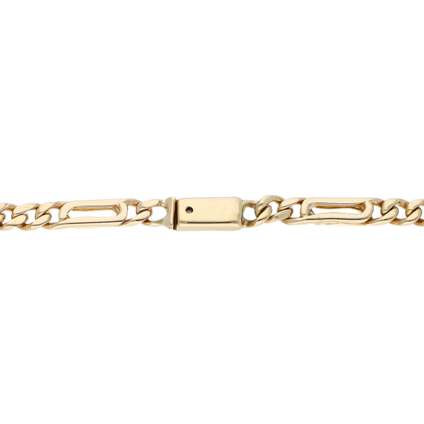 Pulsera eslabón combinado en oro amarillo 14 kilates.