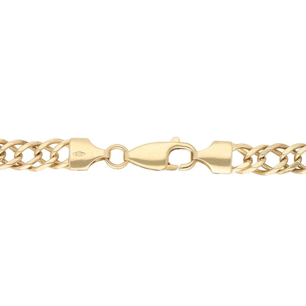 Pulsera eslabón encontrado doble en oro amarillo 14 kilates.