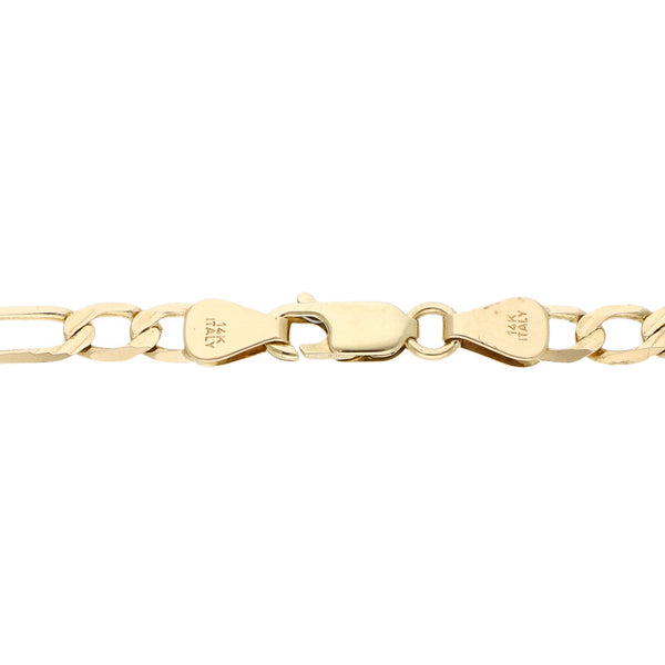Pulsera de tres eslabones por uno en oro amarillo 14 kilates.