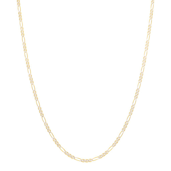 Collar eslabón combinado platinado en oro amarillo 14 kilates.