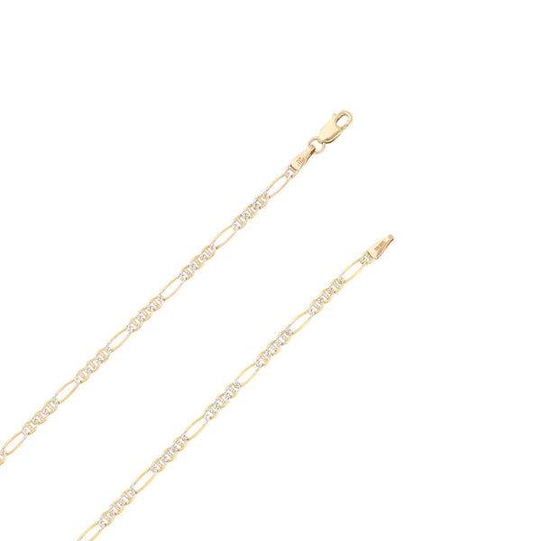 Collar eslabón combinado platinado en oro amarillo 14 kilates.