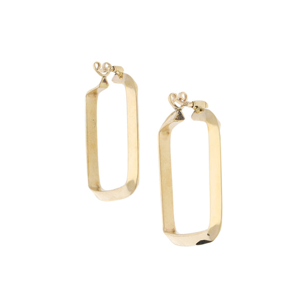 Arracadas lisas en oro amarillo 14 kilates.