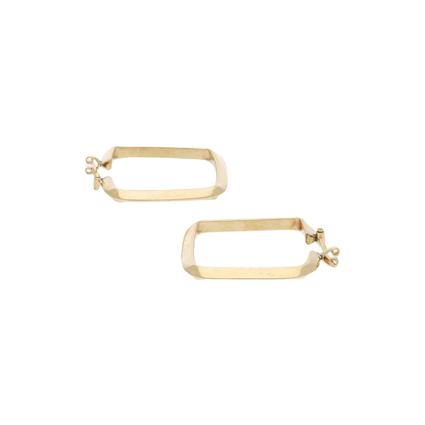 Arracadas lisas en oro amarillo 14 kilates.