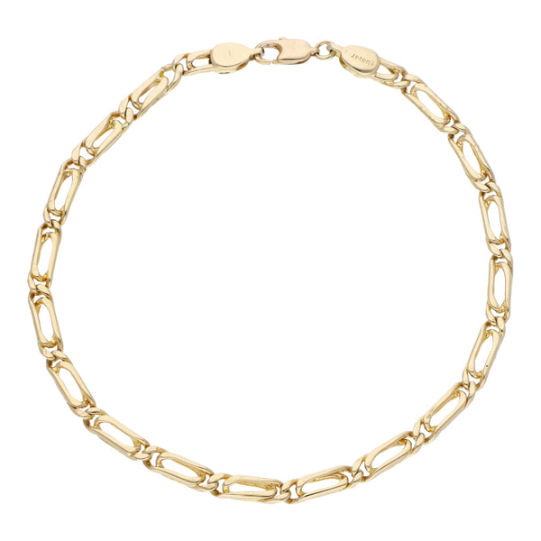 Pulsera eslabón nudo egipcio en oro amarillo 14 kilates.
