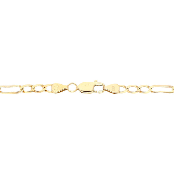Pulsera de tres eslabones por uno en oro amarillo 14 kilates.
