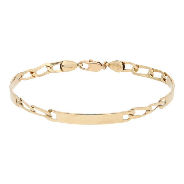 Pulsera eslabón combinado en oro amarillo 14 kilates.