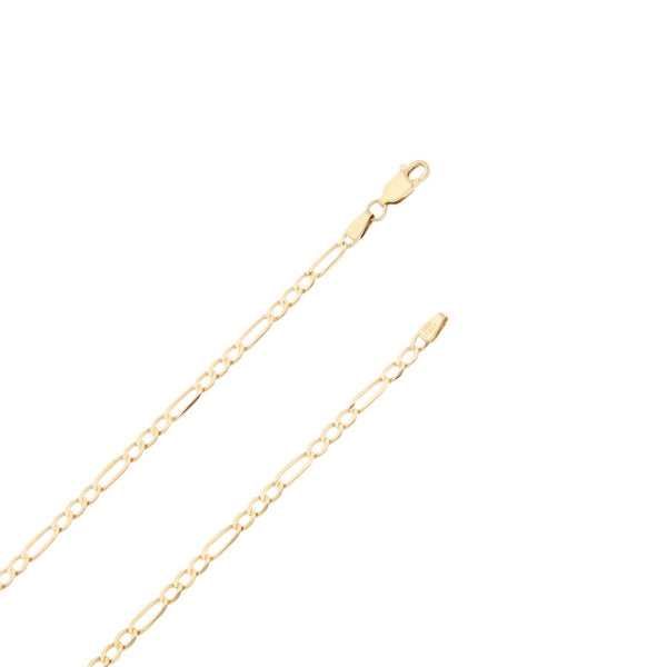 Collar de tres eslabones por uno en oro amarillo 14 kilates.