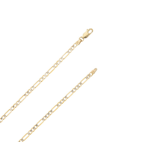 Collar de tres eslabones por uno en oro amarillo 14 kilates.