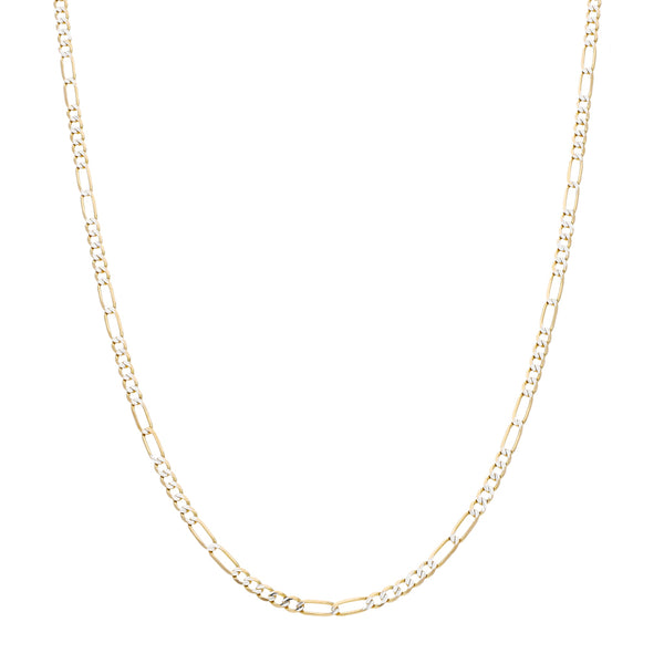Collar de cinco eslabones por dos platinados en oro amarillo 14 kilates.