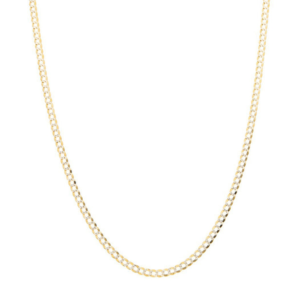 Collar eslabón barbado platinado en oro amarillo 14 kilates.
