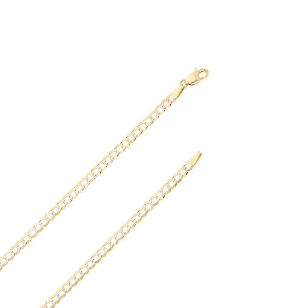 Collar eslabón barbado platinado en oro amarillo 14 kilates.
