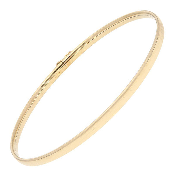 Pulsera de arillo lisa en oro amarillo 14 kilates.