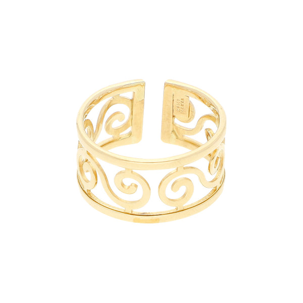 Anillo calado en oro amarillo 14 kilates.