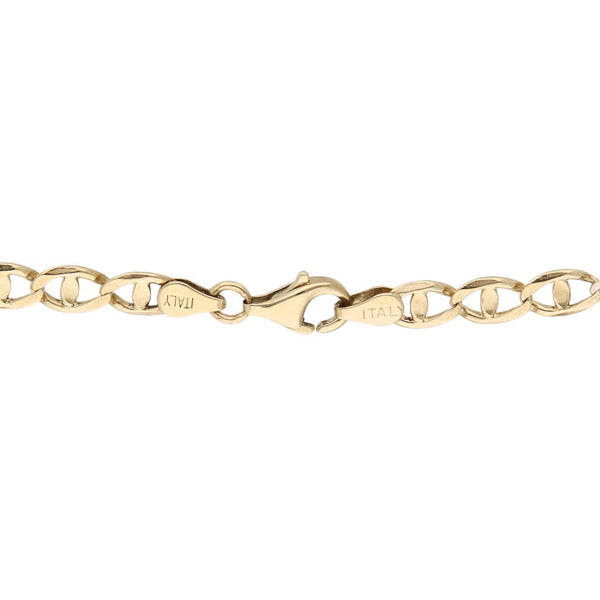 Pulsera eslabón combinado en oro dos tonos14 kilates.