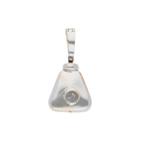 Dije diseño especial con ambar en oro blanco 18 kilates.