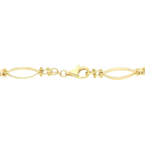 Pulsera eslabón articulado en oro tres tonos 14 kilates.