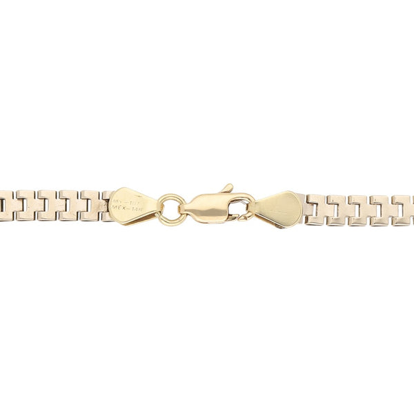 Pulsera eslabón articulado en oro tres tonos 14 kilates.