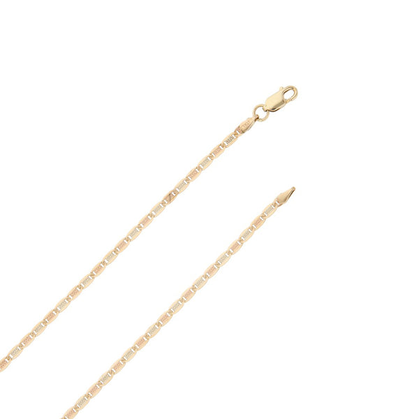 Collar eslabón nudo marino en oro tres tonos 14 kilates.