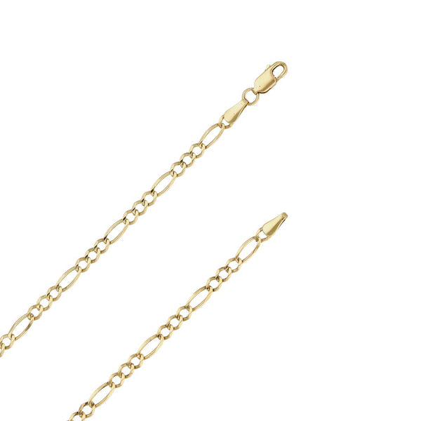 Collar de tres eslabones por uno en oro amarillo 14 kilates.