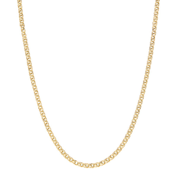 Collar eslabón tejido en oro amarillo 14 kilates.