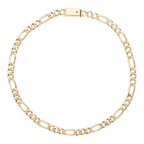 Pulsera de tres eslabones por uno en oro amarillo 14 kilates.