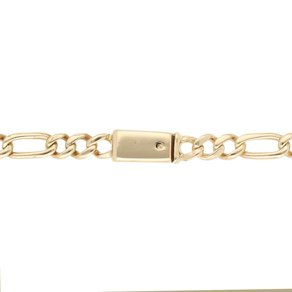 Pulsera de tres eslabones por uno en oro amarillo 14 kilates.