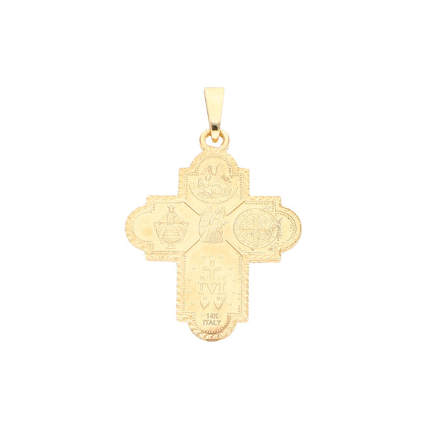 Cruz diseño especial en oro amarillo 14 kilates.