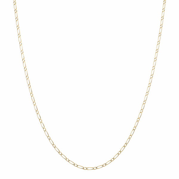 Collar eslabón uno por uno en oro amarillo 14 kilates.