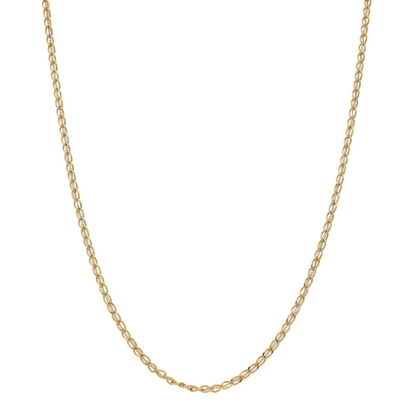 Collar eslabón tejido en oro dos tonos 18 kilates