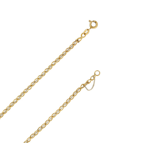 Collar eslabón tejido en oro dos tonos 18 kilates