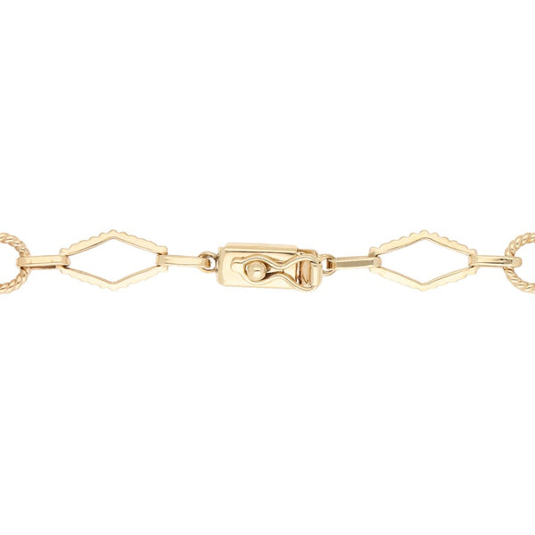 Pulsera eslabón encontrado en oro amarillo 14 kilates.