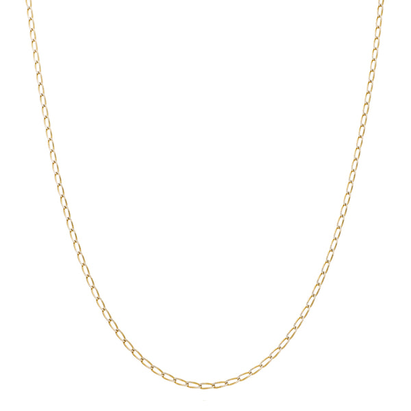 Collar eslabón encontrado platinado en oro amarillo 14 kilates.