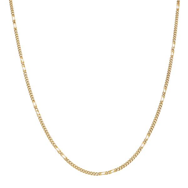 Collar eslabón combinado en oro amarillo 14 kilates.