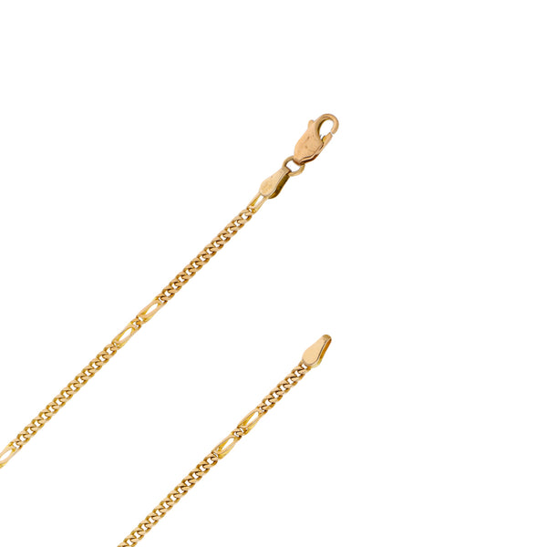 Collar eslabón combinado en oro amarillo 14 kilates.