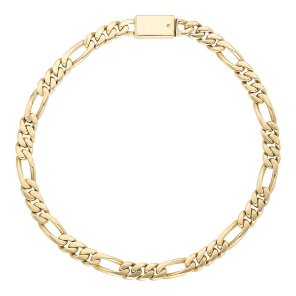 Pulsera de tres eslabones por uno en oro amarillo 14 kilates.