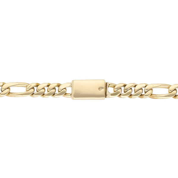 Pulsera de tres eslabones por uno en oro amarillo 14 kilates.