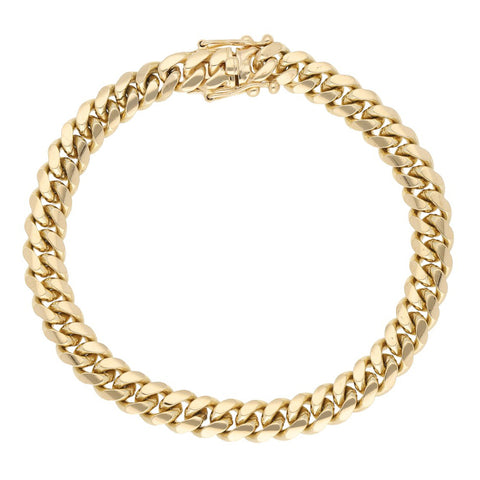 Pulsera eslabón encontrado en oro amarillo 14 kilates.