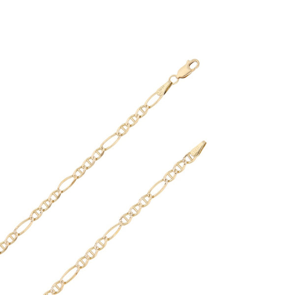Collar eslabón combinado platinado en oro amarillo 14 kilates.