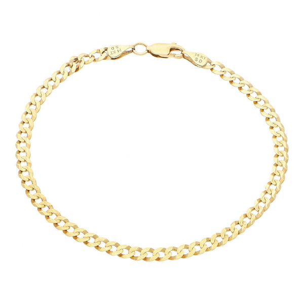 Pulsera eslabón barbado en oro amarillo 14 kilates.