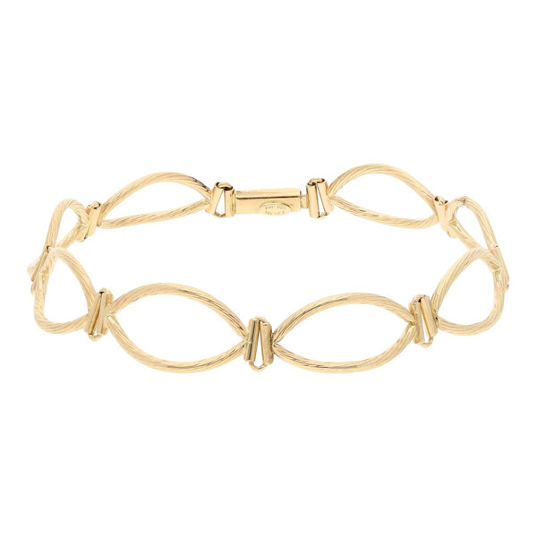 Pulsera calada en oro amarillo 14 kilates.